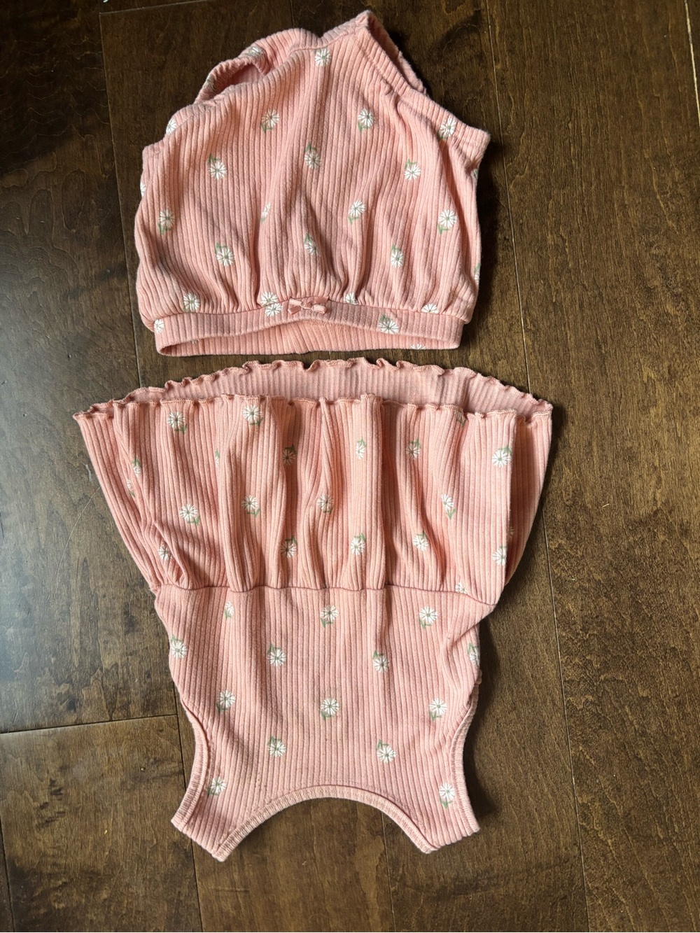 Carter's Pink Ribbed Daisy Two-Piece Set